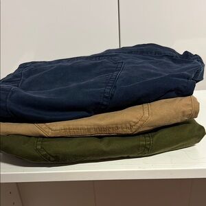 Bundle of maternity shorts - Navy, Khaki, and Olive